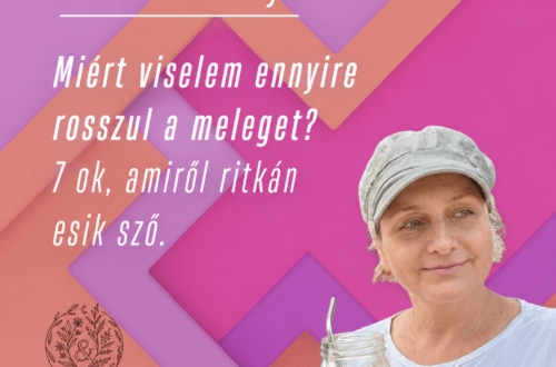 A képen Hacsavecz Beatrix mérnök-természetgyógyász, fitoterapeuta, kineziológus, és épp egy mentás limonádét tart a kezében. A háttér narancs lila, magenta. Flóra és Fű logóval.